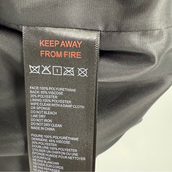 Urban Outfitters Jules Fuax Leather Oversized Blazer Jacket in Black Size S - Picture 6 of 11